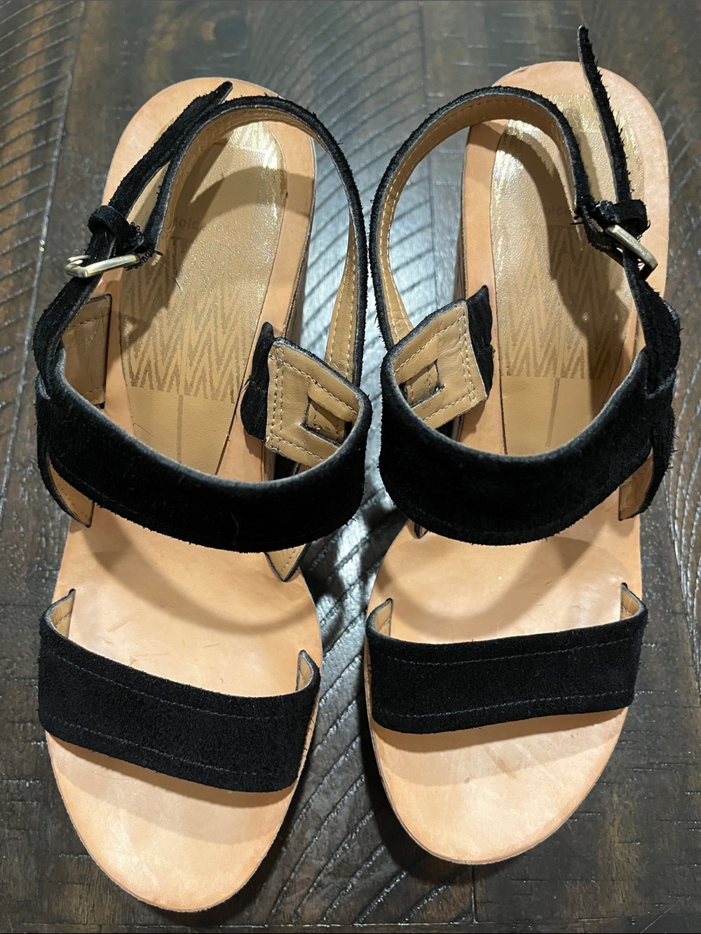 Dolce Vita Black Suede Ankle-Strap Sandals